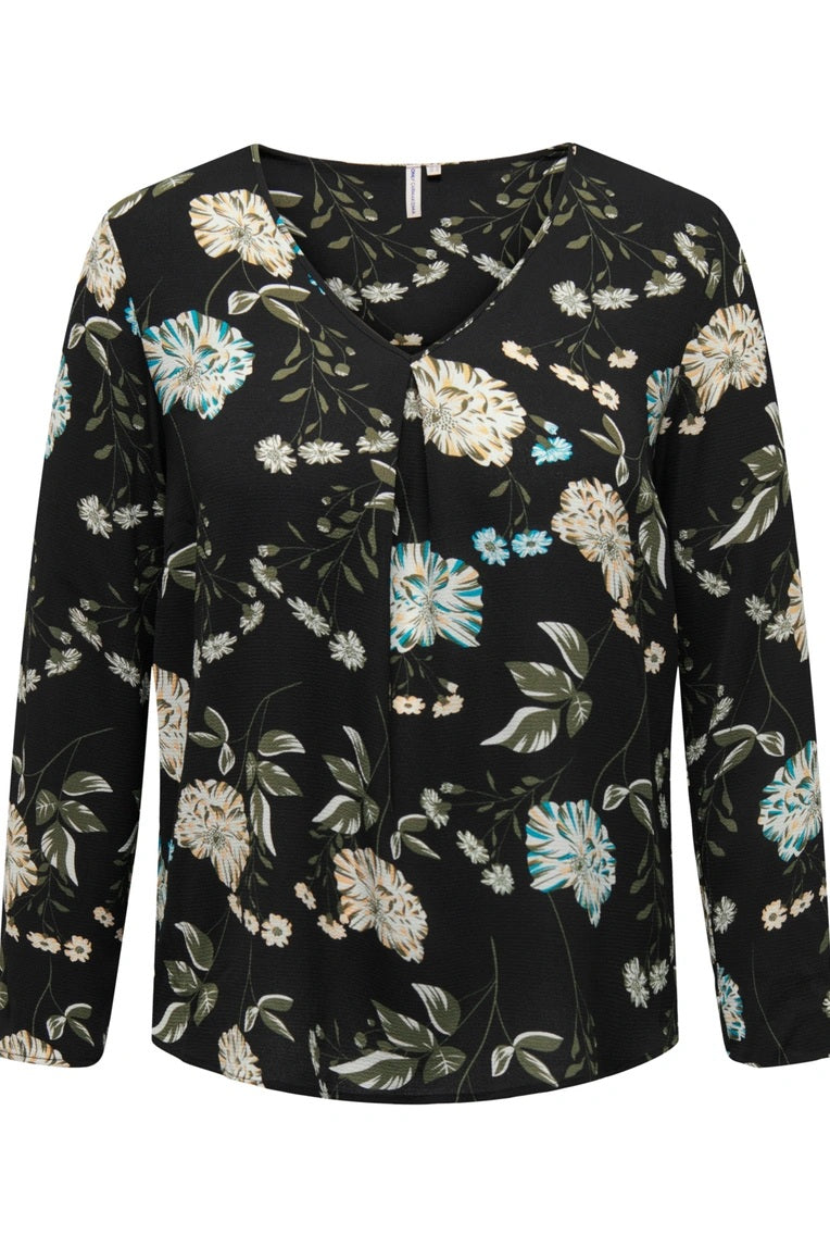 Top CarLuxmie Noir Fleuri