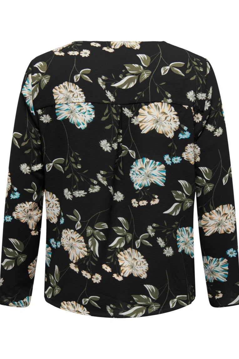 Top CarLuxmie Noir Fleuri