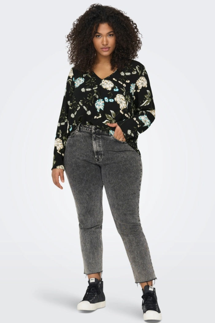 Top CarLuxmie Noir Fleuri