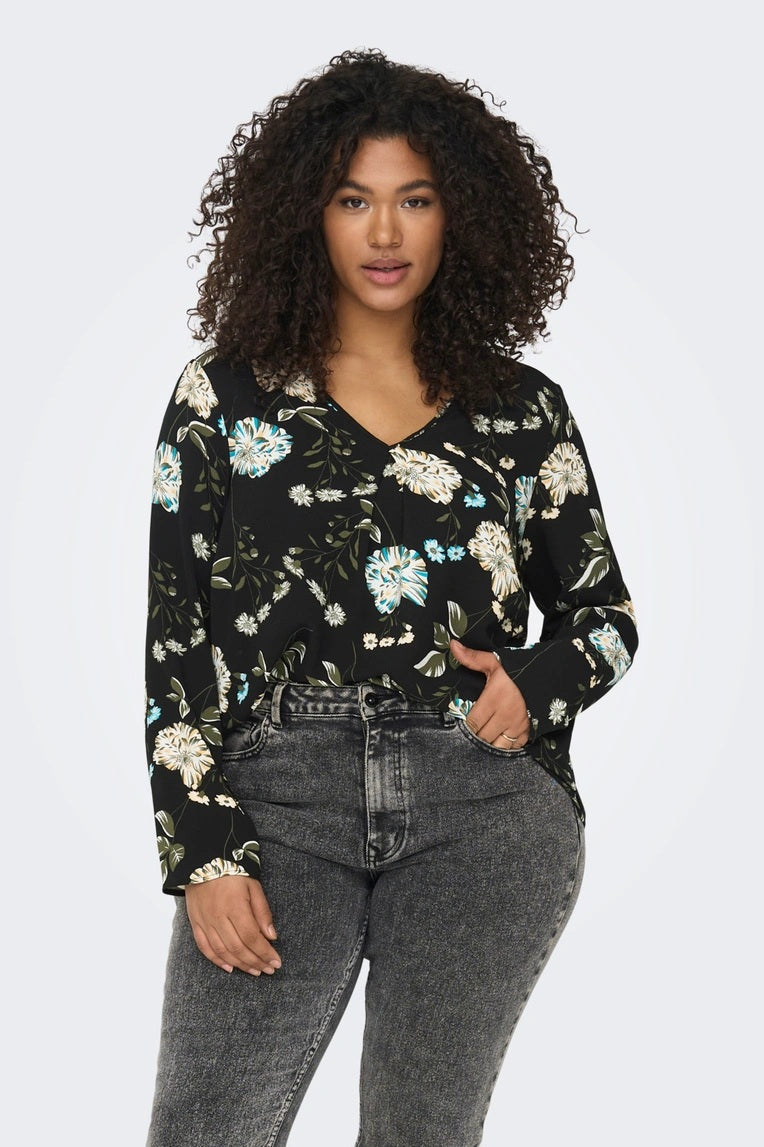 Top CarLuxmie Noir Fleuri