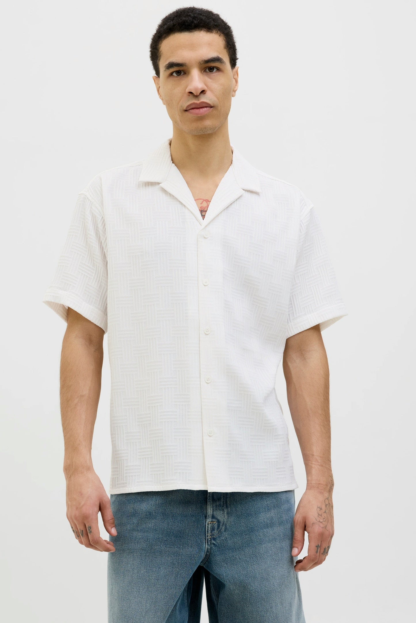 Chemise JjeMatteo Blanc Manches Courtes