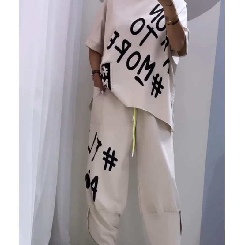 Ensemble deux pièces pour femmes: T-shirt & Pantalon Oversize