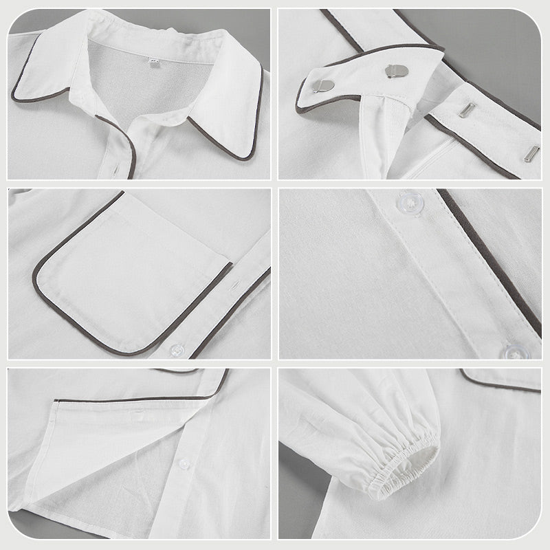 Ensemble deux pièces femme : ensemble chemise décontractée + short