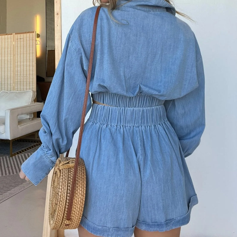Ensemble deux pièces sexy haut court et short pour femme