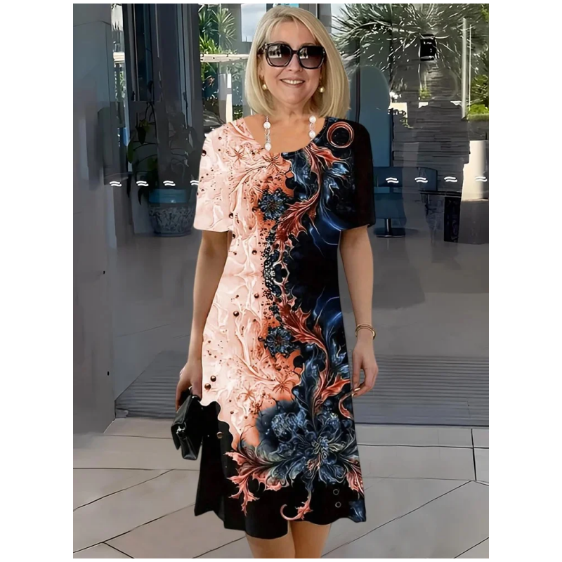 Selene™ - Robe d'été femme décontractée avec motif floral 3D
