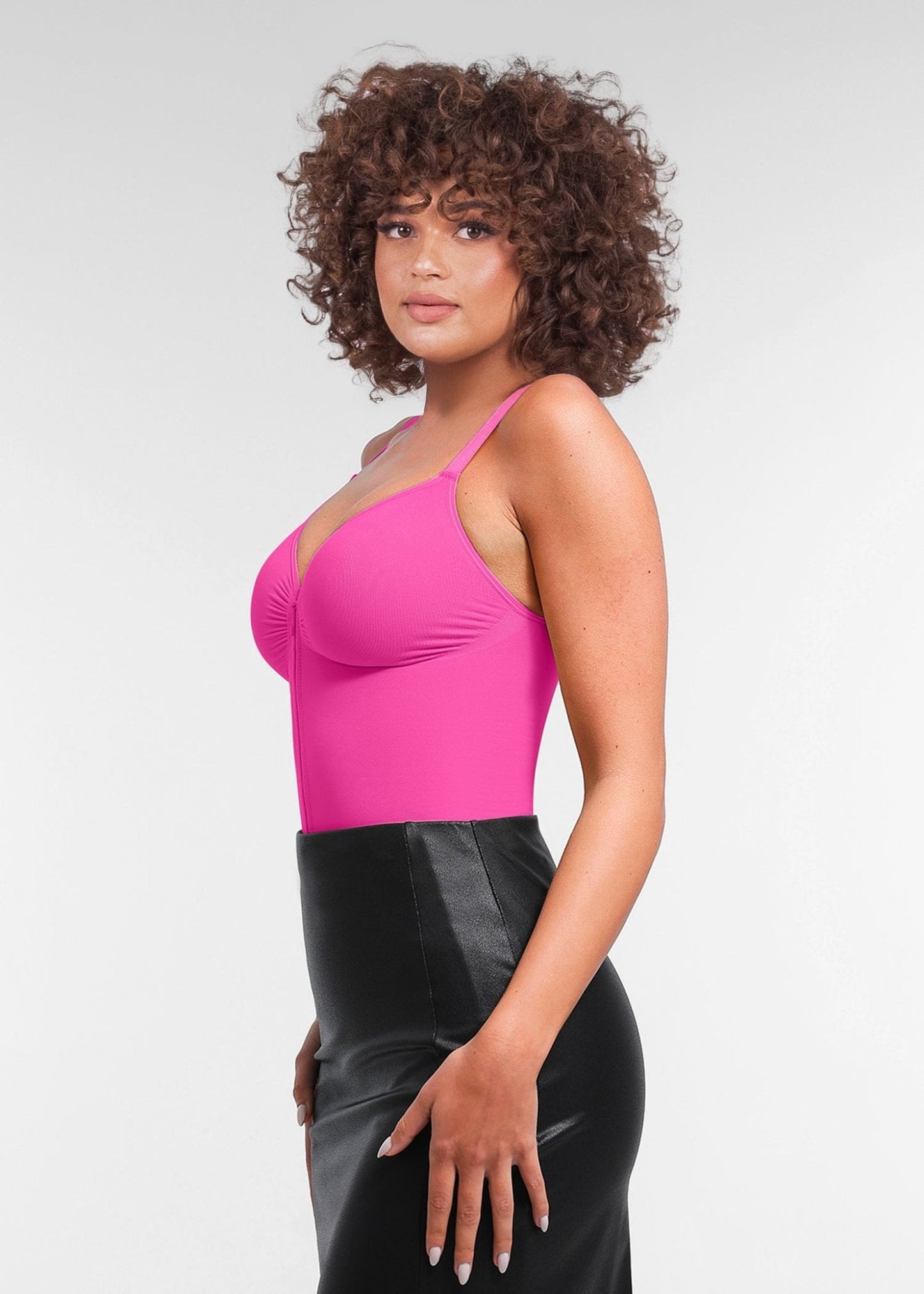 Stefanie Zipper - Naadloos Plunge Bodysuit – Borstondersteuning en Interne Clips