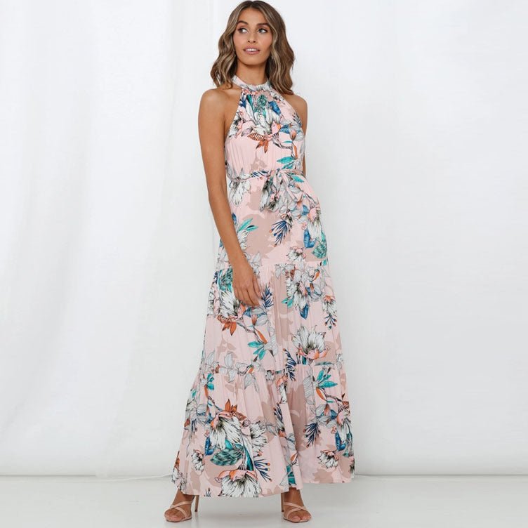 Pauline Laurent® | Robe maxi imprimée avec marches