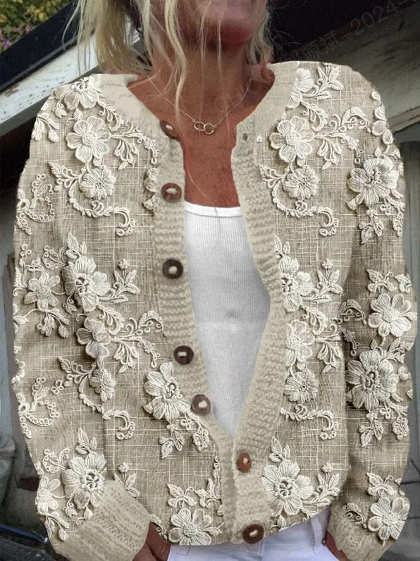 Cardigan En Coton À Imprimé Floral