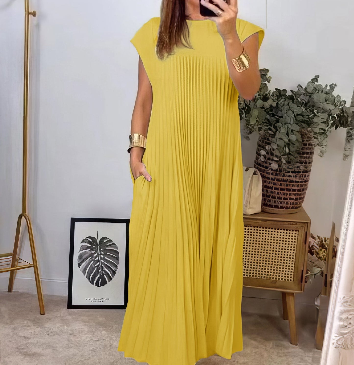 Robe Plissée Simple Sans Manches - 💖 SPÉCIAL FÊTE DES MÈRES 👩🦳