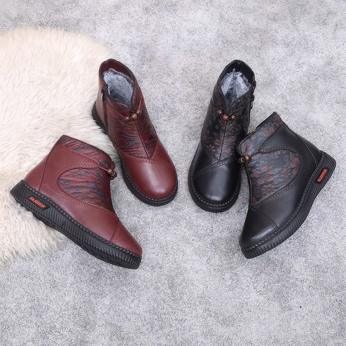 Giselle - Chaussures pour femmes en cuir et coton