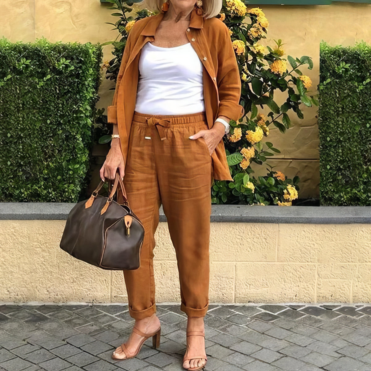 Ensemble blouse et pantalon en coton pour femme - 💖 SPÉCIAL FÊTE DES MÈRES 👩🦳