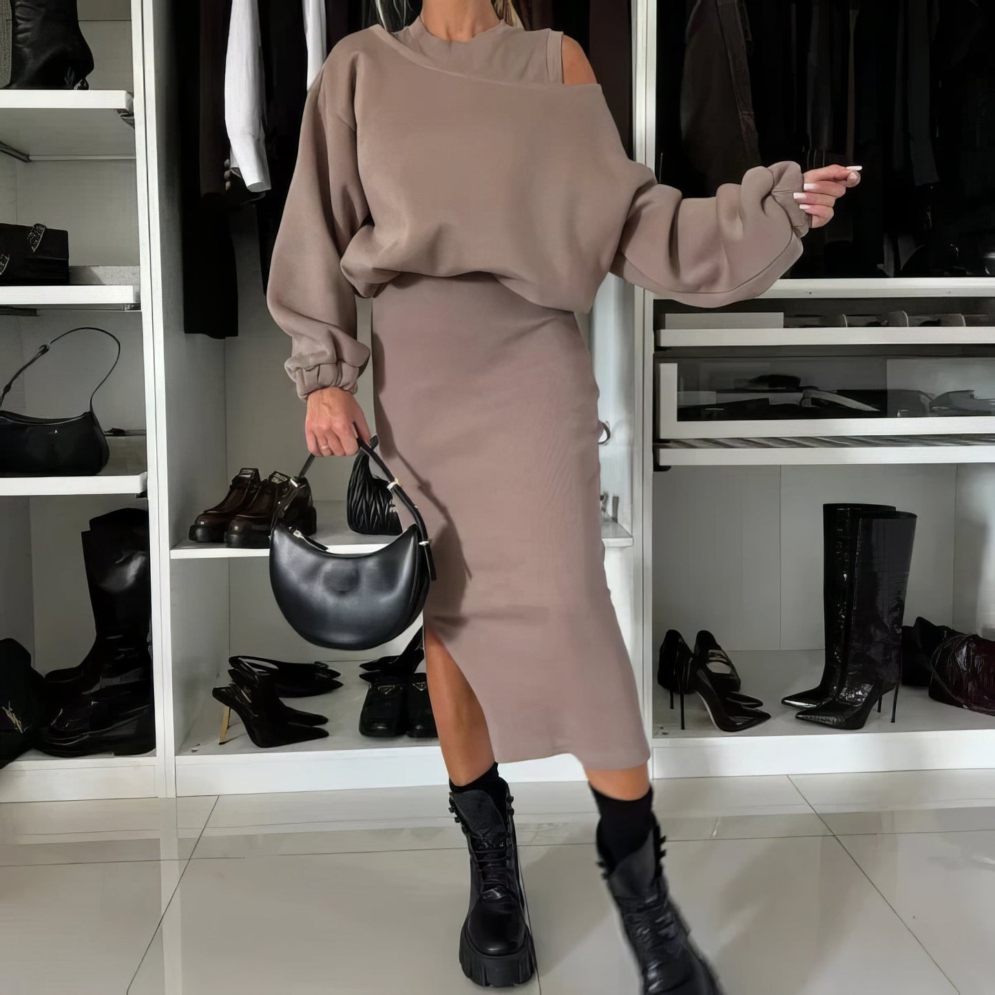 Ensemble Sweat et Robe Sans Manches pour Femme, 2 Pièces - 💖 SPÉCIAL FÊTE DES MÈRES 👩🦳