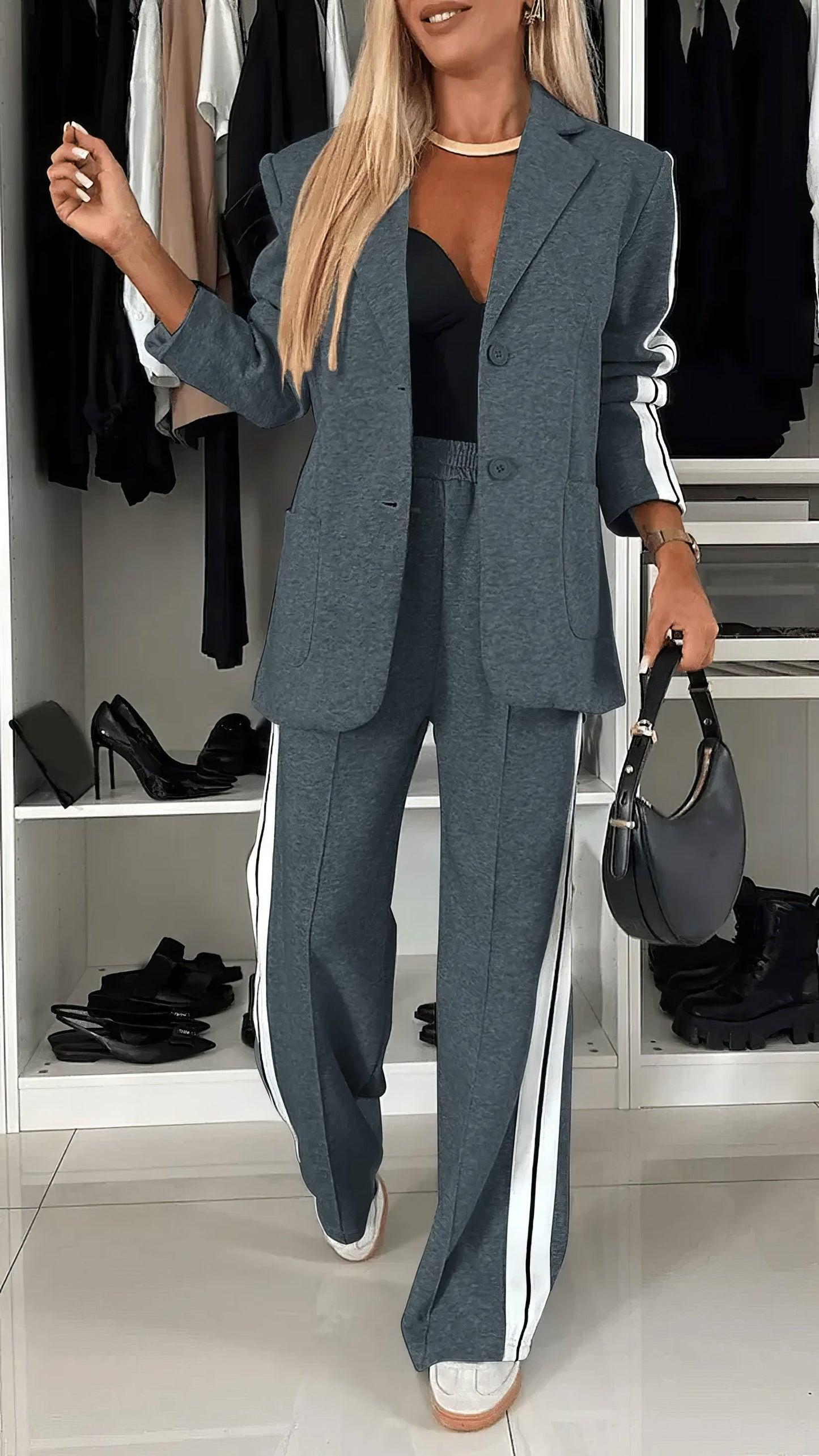 Serena | Ensemble Confortable et Stylé à Rayures