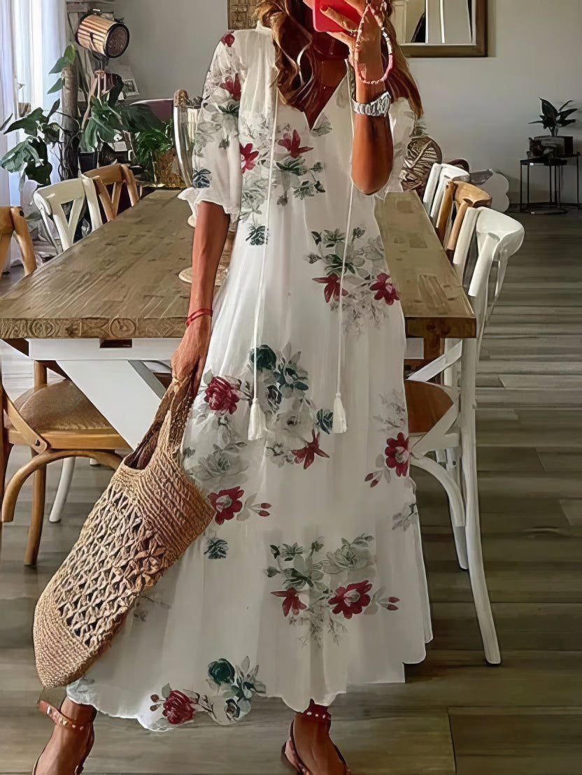 Diana™ - Robe Bohème avec Couverture pour l'Abdomen - 💖 SPÉCIAL FÊTE DES MÈRES 👩🦳