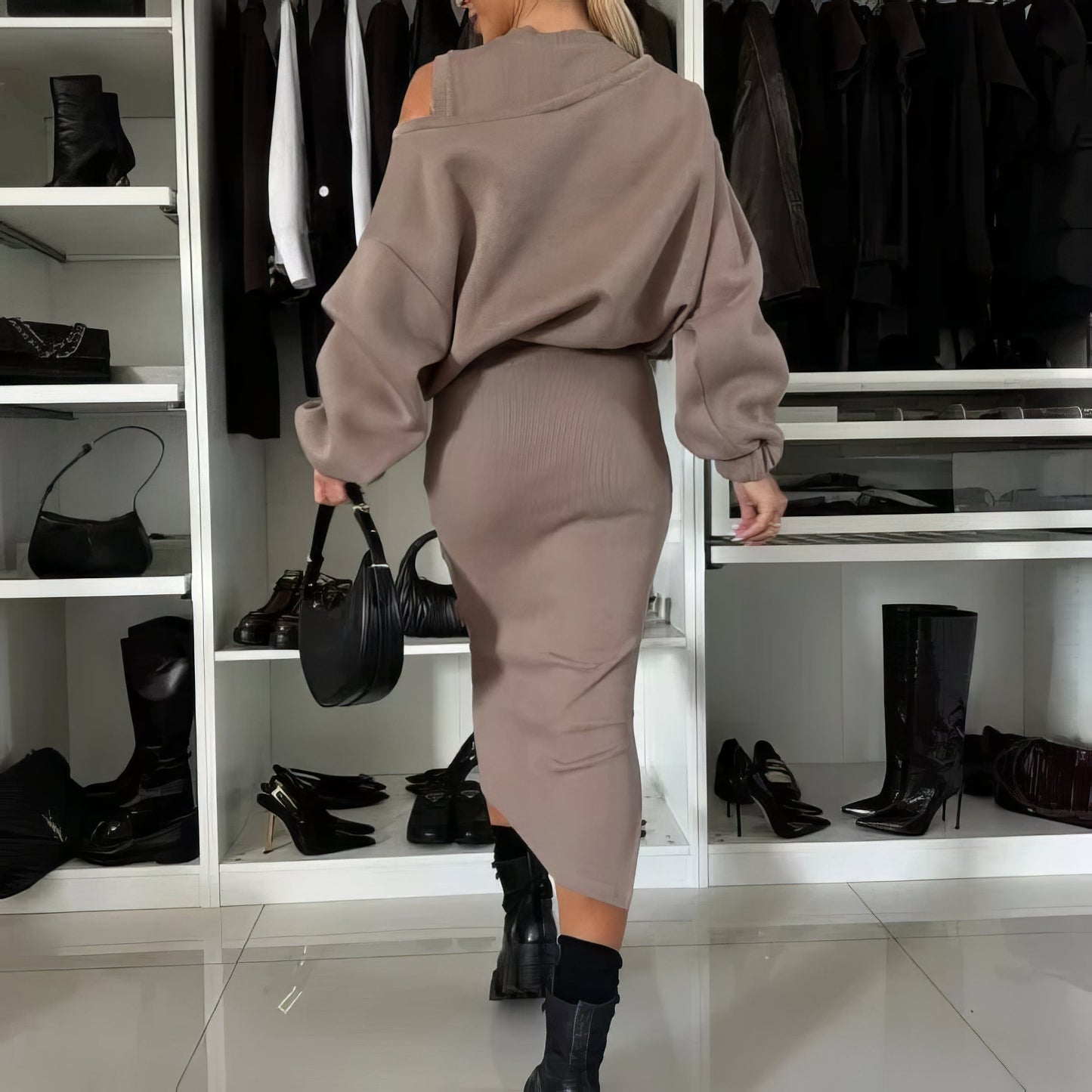 Ensemble Sweat et Robe Sans Manches pour Femme, 2 Pièces - 💖 SPÉCIAL FÊTE DES MÈRES 👩🦳