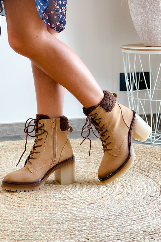 Bottines Amy Camel à Talon