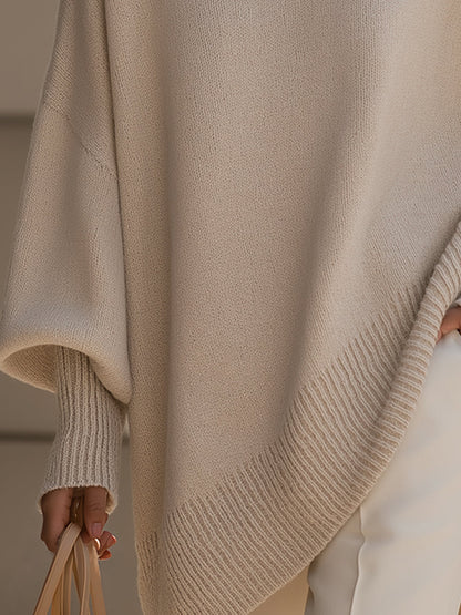 Pull Poncho Oversize En Maille