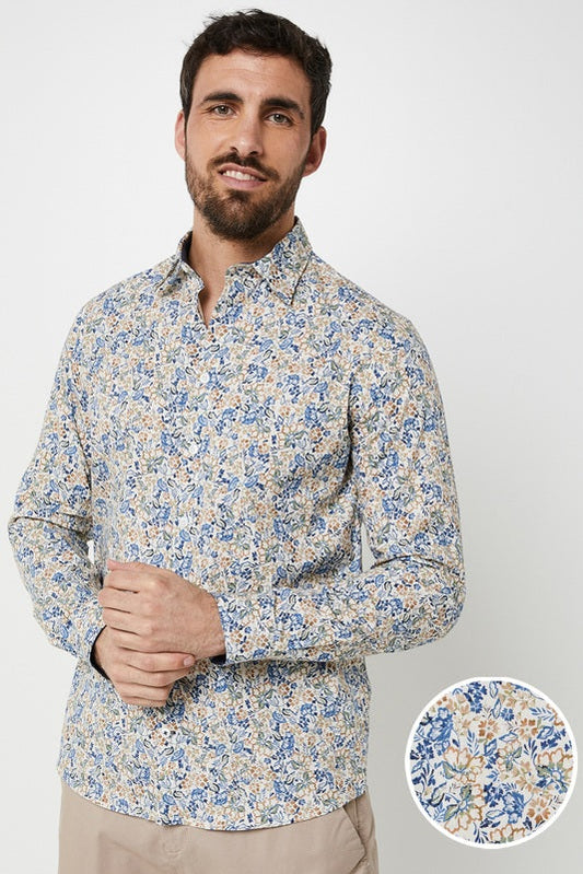 Chemise Nautic Sunset Kaki/Bleu