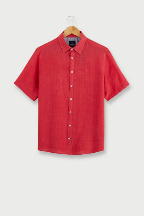 Chemise Alfonso Rouge Manches Courtes