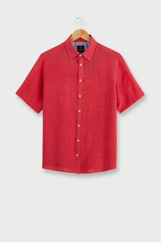 Chemise Alfonso Rouge Manches Courtes