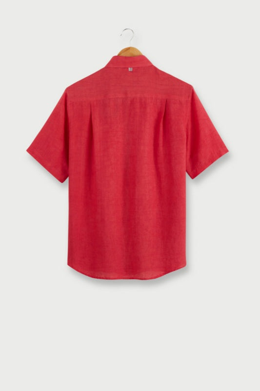 Chemise Alfonso Rouge Manches Courtes
