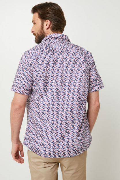 Chemise Josef Framboise Manches Courtes