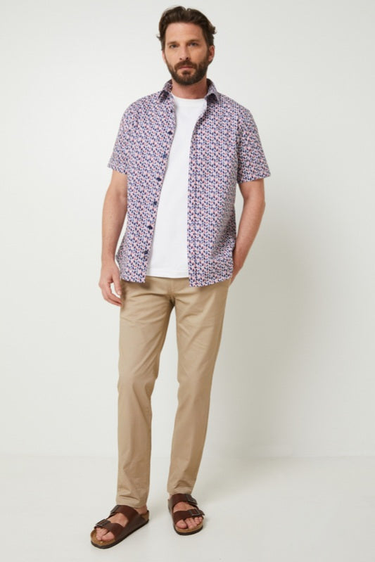 Chemise Josef Framboise Manches Courtes