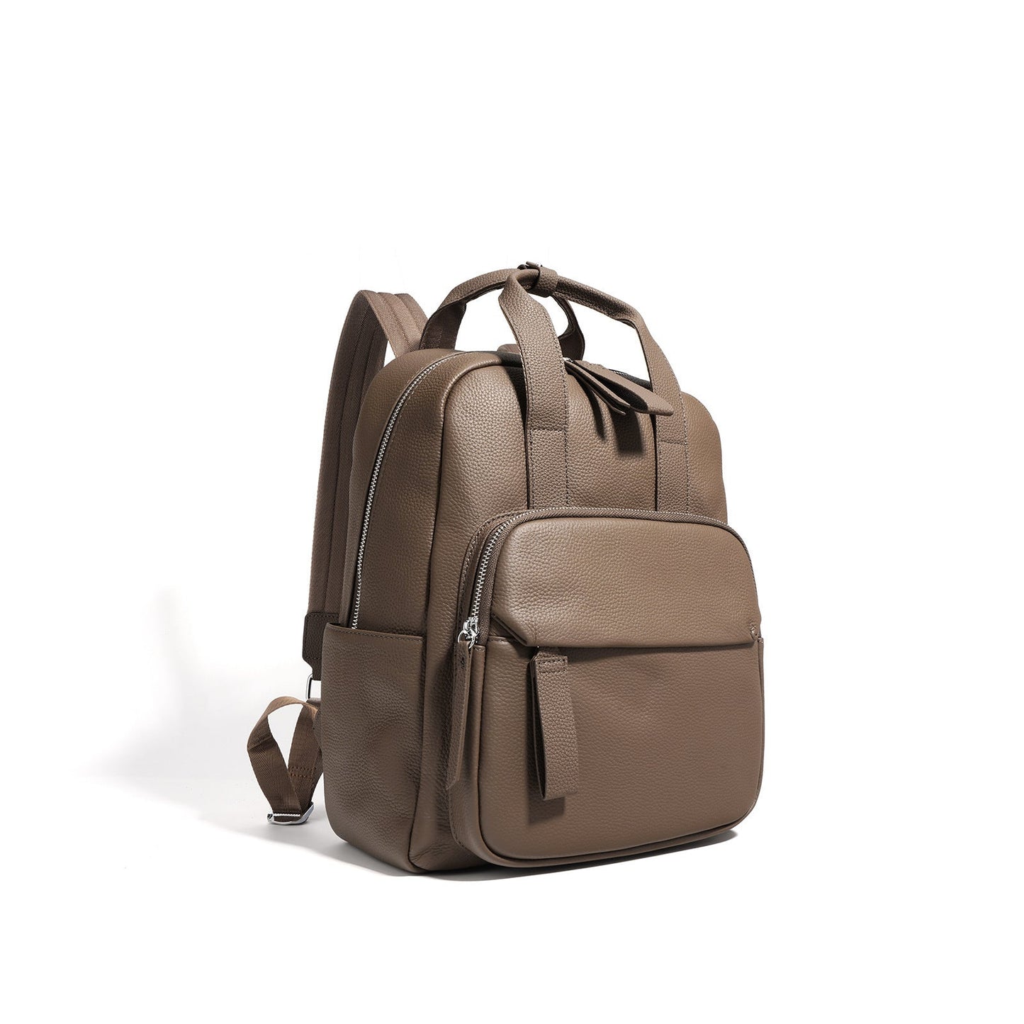 Sac à dos femme en cuir avec pochette avant