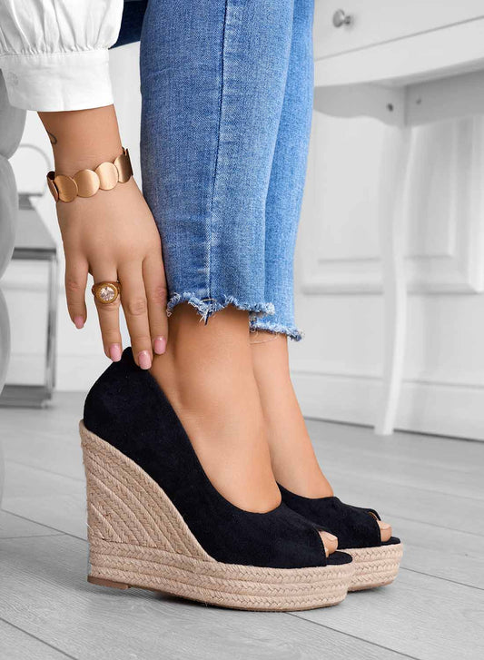 Espadrilles compensées en daim