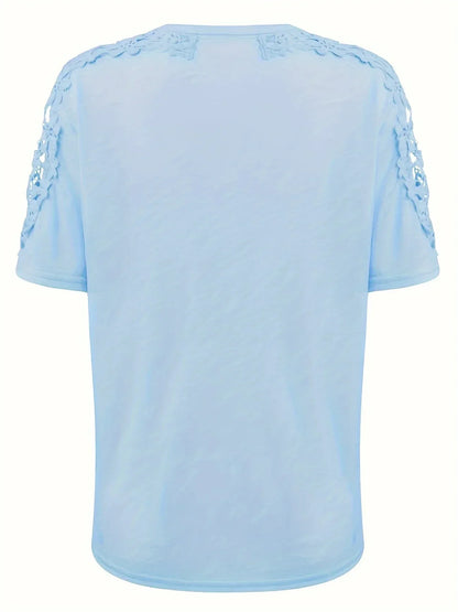 T-shirt D'été À Manches Courtes Avec Dentelle