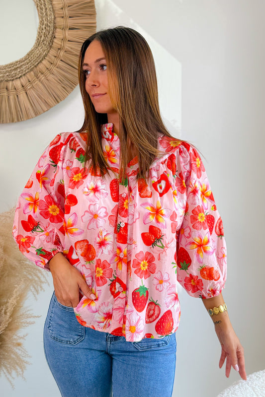 Chemise "Fraise " Rose