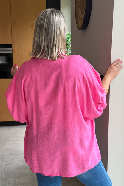 Chemise Pemane Fuchsia  Manches Courtes GT (42/48)