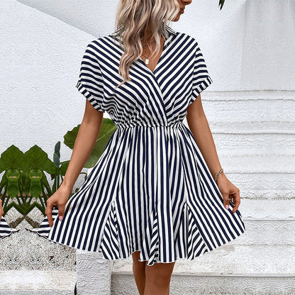 Robe Chic Stylée Col V Pour Femme