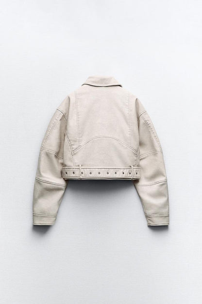 Veste de motard en simili cuir