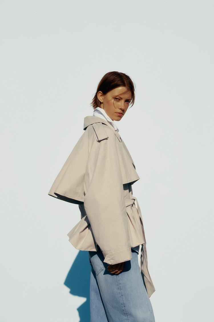Trench-coat court ceinturé