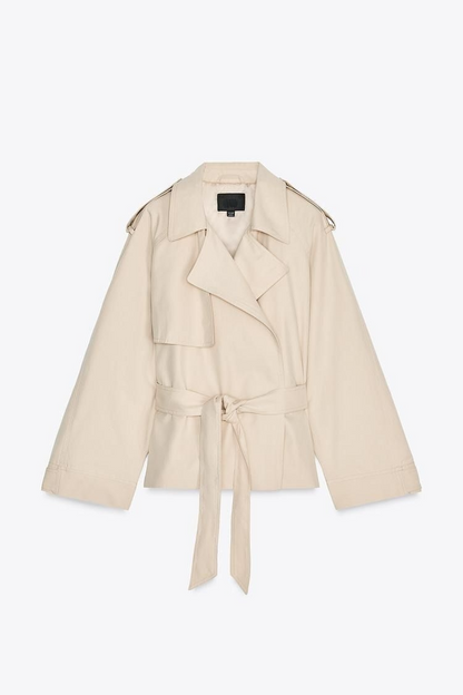 Trench-coat court ceinturé
