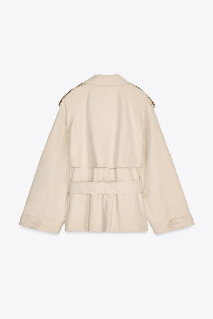 Trench-coat court ceinturé