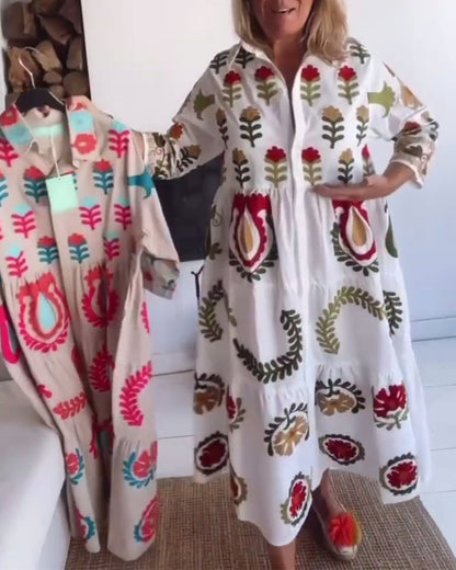Gracina™ - Robe Imprimé Floral Graphique