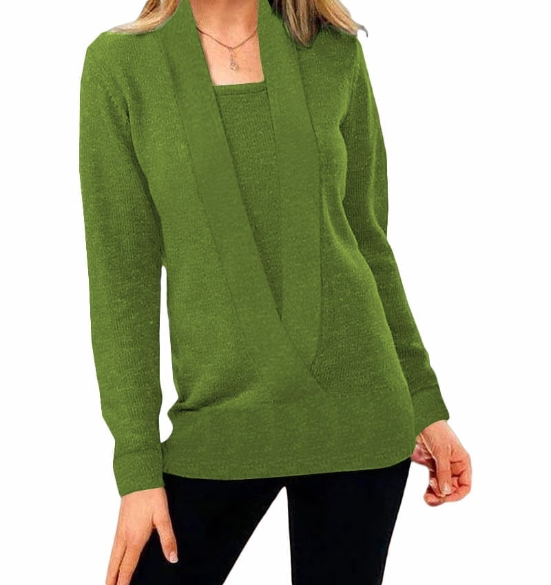 NOUVEAU Pull court tricoté de couleur unie pour femme