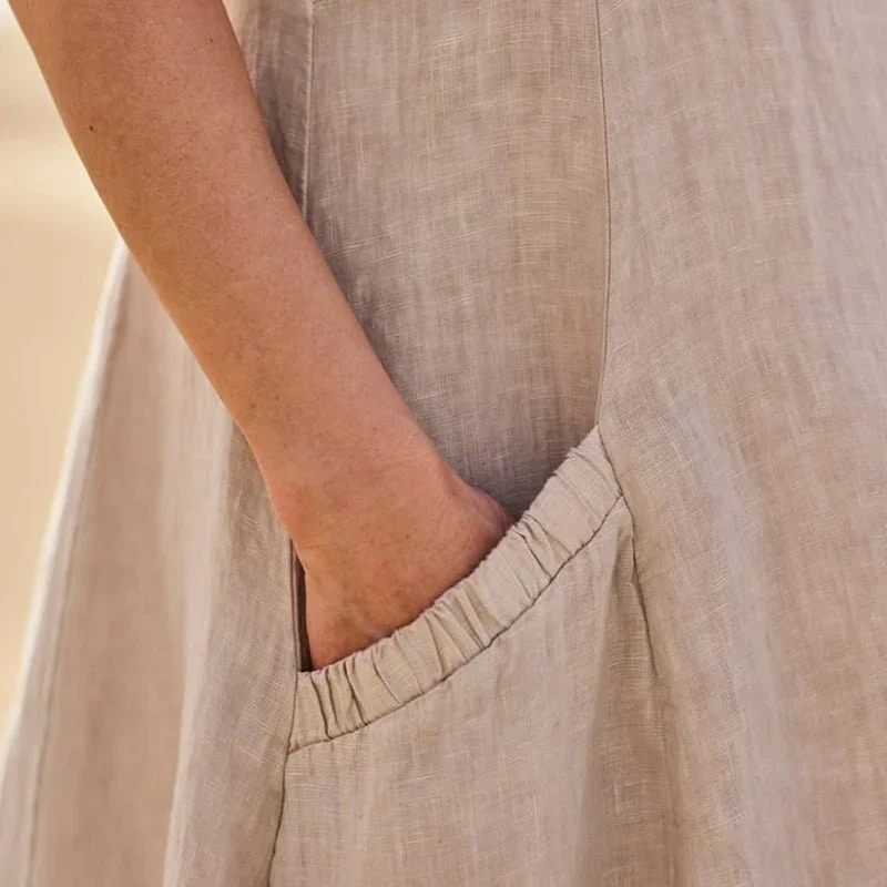 Naysi™ | Robe Élégante en Lin et Coton