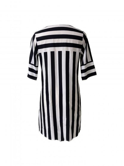 Robe à manches mi-longues rayée