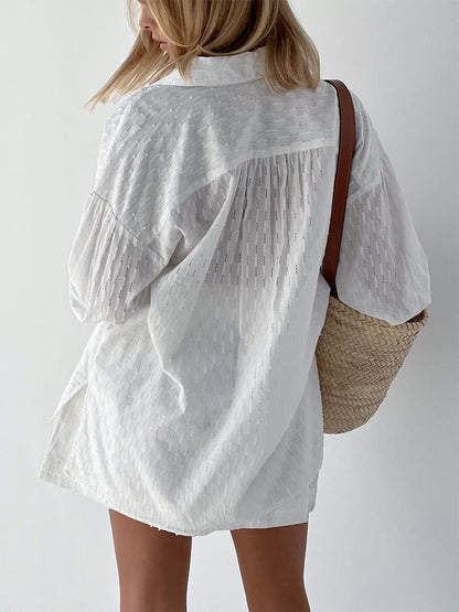 Ensemble Chemise Longue Manche Large Et Short Chic Femme