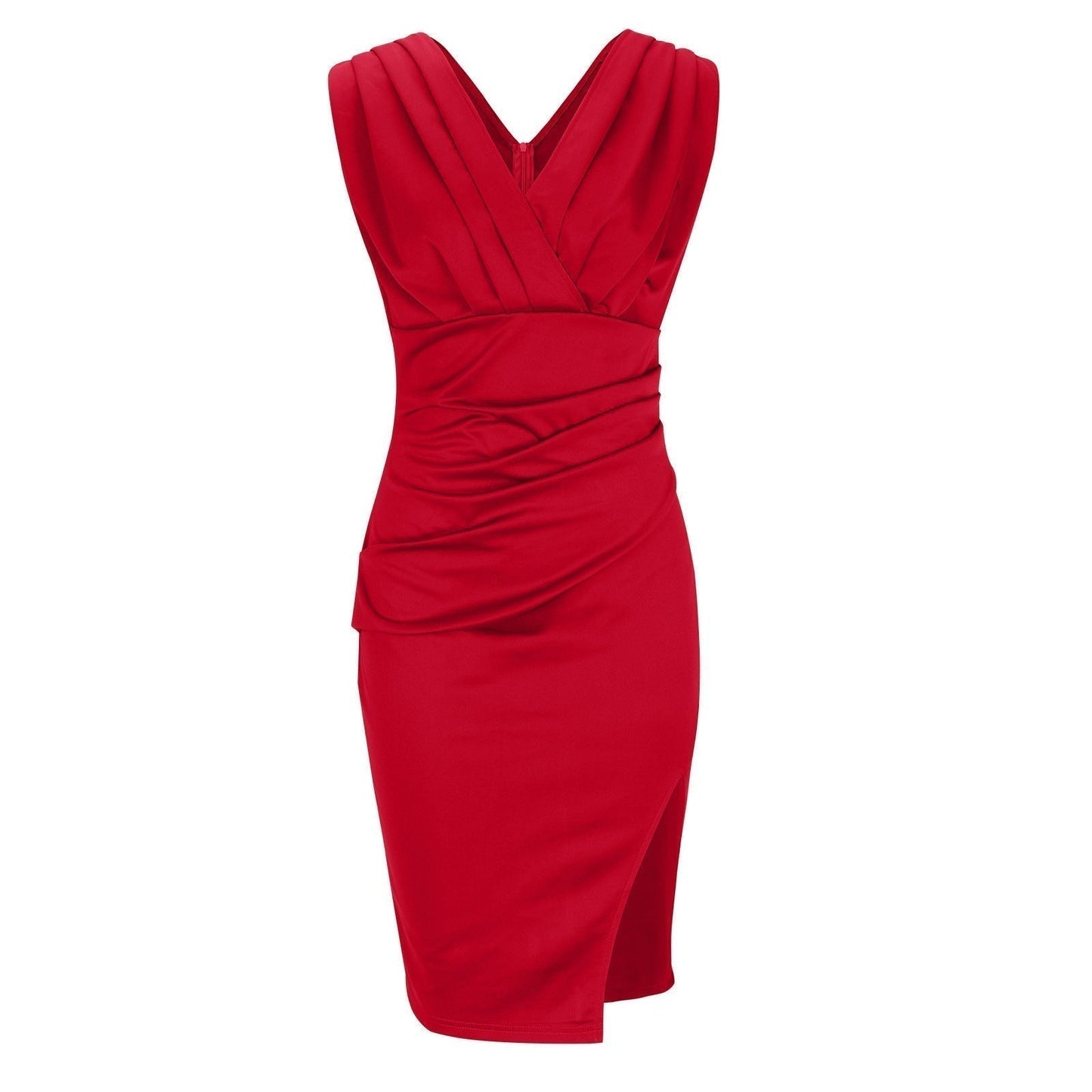Calyra™ - Robe ajustée avec décolleté en V et fente