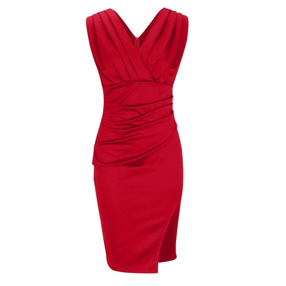 Calyra™ - Robe ajustée avec décolleté en V et fente
