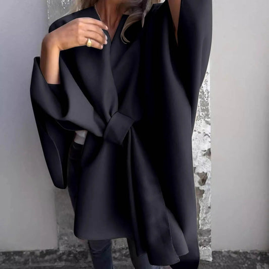 Cardigan long en maille confortable avec manches chauve-souris