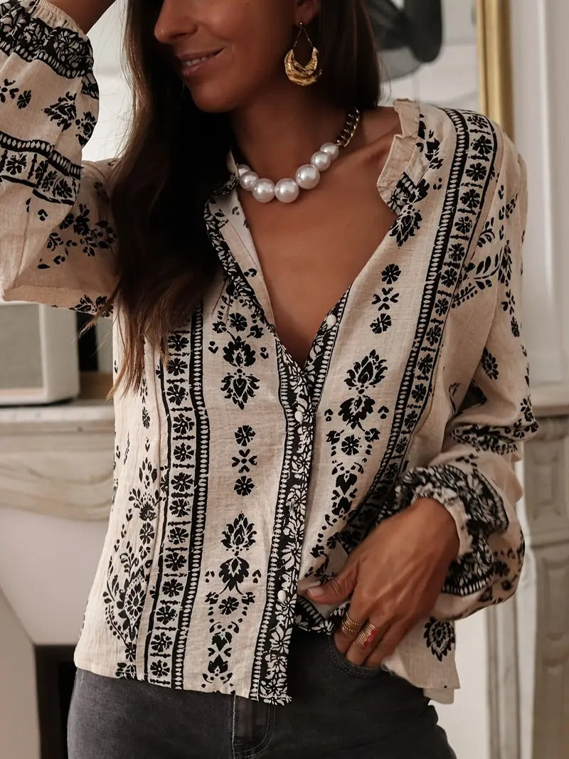Chemisier ample imprimé boho