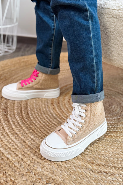 Style Converse Compensées Teddy Beige