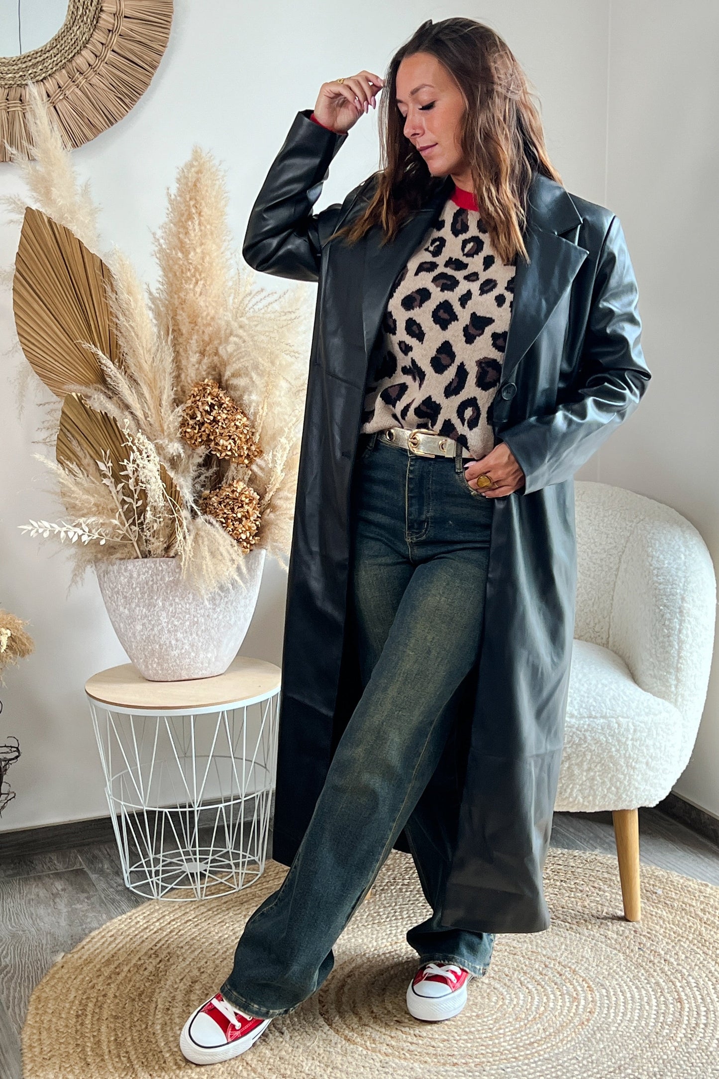 Manteau Saramy Simili Noir