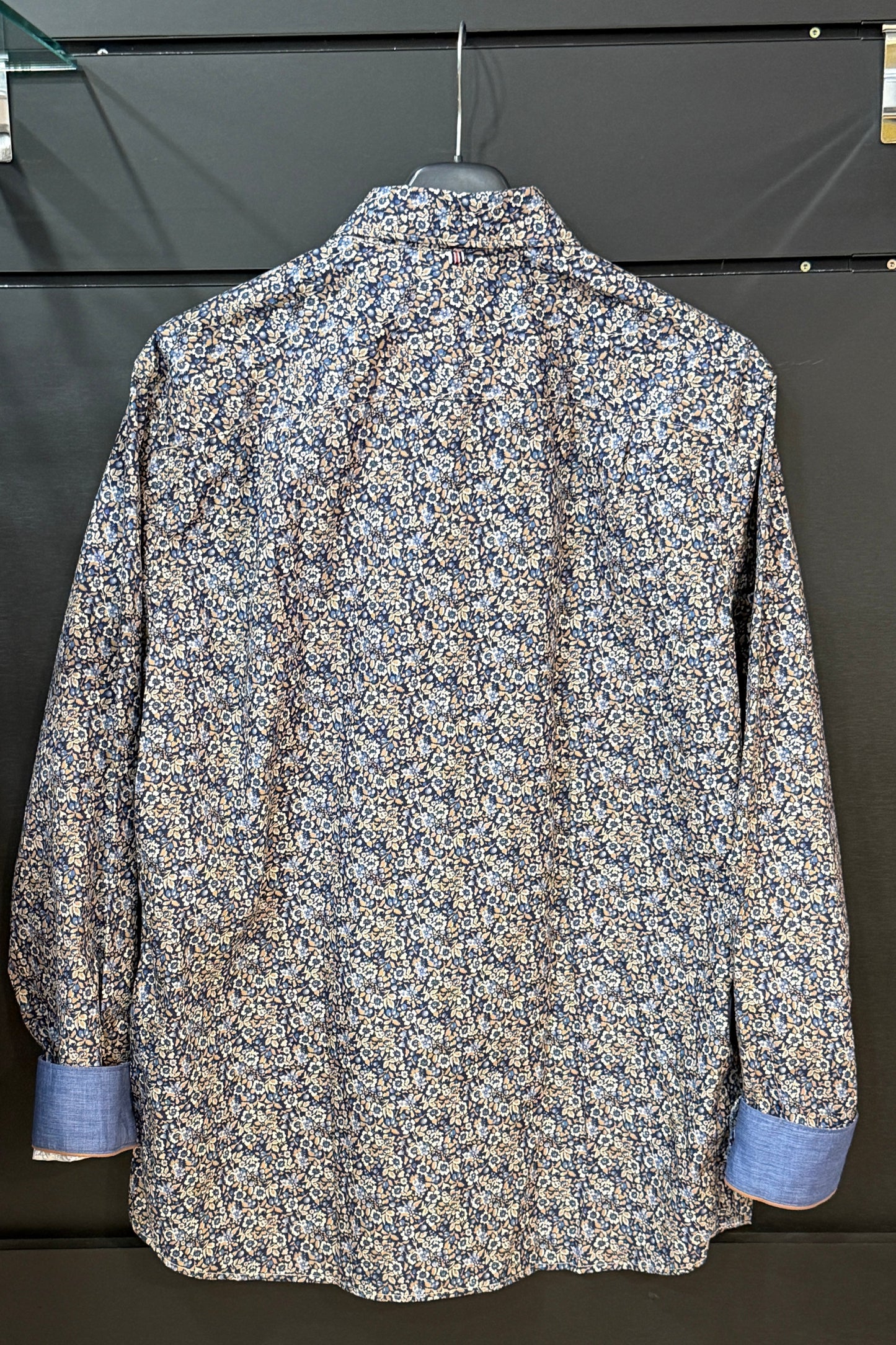 Chemise Edenin Bleu Marine et Taupe