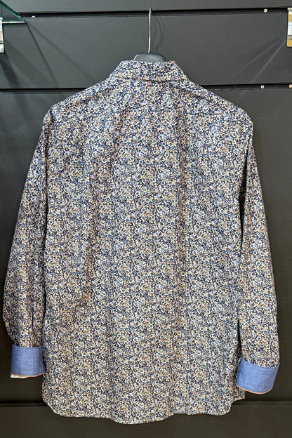 Chemise Edenin Bleu Marine et Taupe
